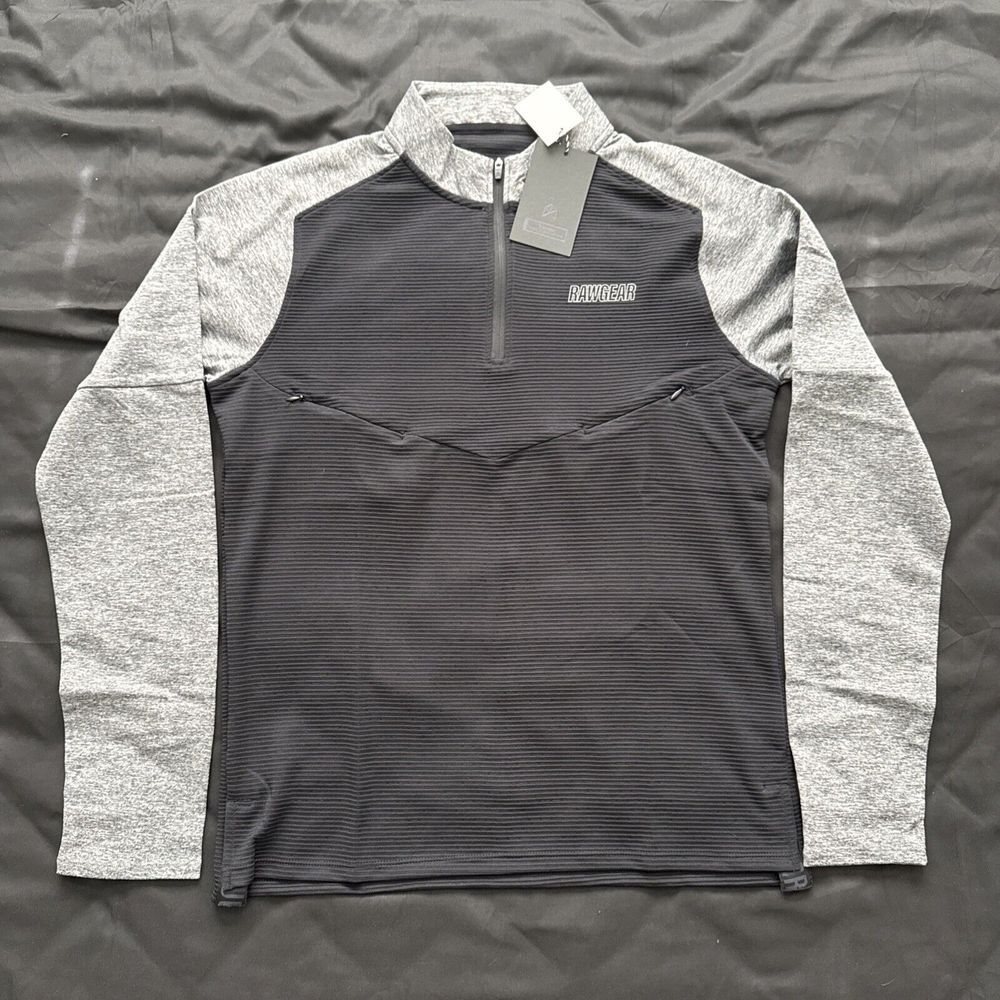 Raw Gear Men's Long Sleeve 1/4 Zip Active Pullover‎ Jacket Navy Small